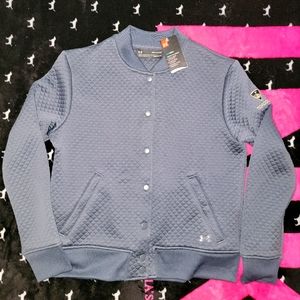 NWT SLATE BLUE CROPPED UNDER ARMOUR TOP GOLF JACKET (SM)